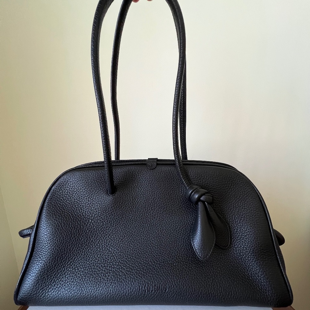 *LAST CHANCE* Jacquemus Le Turismo Shoulder Bowling Bag in Black Grained Leather